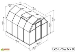 Serre De Jardin Verte Polycarbonate Et PVC – Eco Grow -Garantia Boutique serre jardin polycarbonate palram ecogrow 6x8 1 1