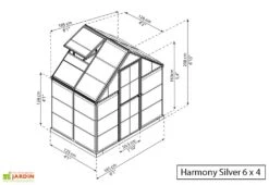 Serre De Jardin Polycarbonate Harmony Palram - Canopia Argent -Garantia Boutique serre jardin polycarbonate silver palram harmony 6x4 1