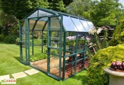 Garantia Boutique -Garantia Boutique serre jardin pvc vert polycarbonate transparent grand gardener 8x8 1 1