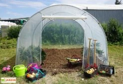 Serre Tunnel Richel En Polyéthylène 2 X 180 µ - 1 Porte Zippée (9 M²) -Garantia Boutique serre jardin tunnel polyethylene 1 porte 9 m2