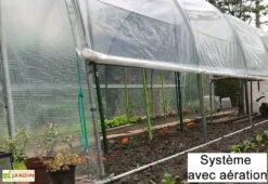 Serre Tunnel Tonneau En Polyéthylène 18 M² - Jardinière 6 X 3 M -Garantia Boutique serre tunnel jardiniere tonneau polyethylene 3m aerations 2