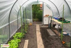 Serre Tunnel Tonneau En Polyéthylène 24 M² - Jardinière 8 X 3 M -Garantia Boutique serre tunnel jardiniere tonneau polyethylene 3m interieur 3
