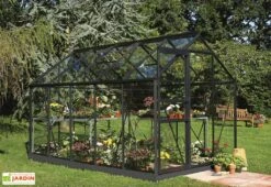 Halls Serre De Jardin En Aluminium Et Verre Horticole Popular 106 (6,2 M²) -Garantia Boutique serre verre horticole structure alu noir
