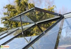 Serre De Jardin En Verre Trempé Grise Avec Base 4,65 M² -Garantia Boutique serre verre trempe aluminium 5 1