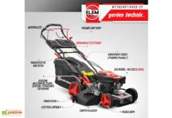 Tondeuse à Gazon Thermique Autotractée 144,3 CC – 46 Cm 9 Tondeuse à Gazon Thermique Autotractée 144,3 CC – 46 Cm -Garantia Boutique tondeuse gazon thermique autotractee elem garden wttac46t144es 22