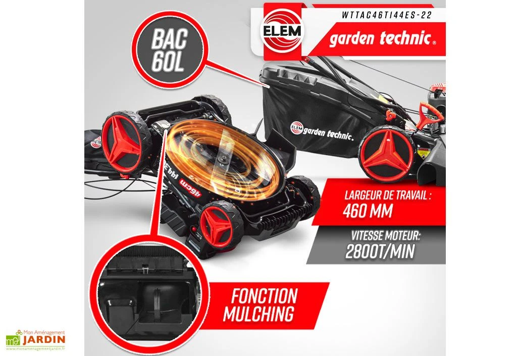 Tondeuse à Gazon Thermique Autotractée 144,3 CC – 46 Cm 6 Tondeuse à Gazon Thermique Autotractée 144,3 CC – 46 Cm – Image 4