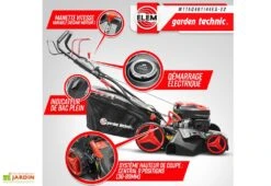 Tondeuse à Gazon Thermique Autotractée 144,3 CC – 46 Cm 11 Tondeuse à Gazon Thermique Autotractée 144,3 CC – 46 Cm -Garantia Boutique tondeuse gazon thermique elem garden wttac46t144es 22 hauteur coupe reglable