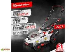 Tondeuse à Gazon Électrique Sans Fil + 2 Batteries 20V -Garantia Boutique tondeuse sans fil 40v elem garden tde40v37 li2bf