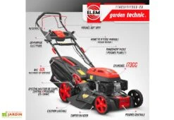 Tondeuse Thermique Autotractée 173 CC Démarreur électrique – 50 Cm -Garantia Boutique tondeuse thermique autotractee elem garden ttac51t173es 23