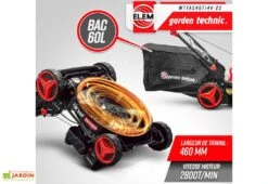 Tondeuse Thermique Autotractée 144,3 CC – 46 Cm -Garantia Boutique tondeuse thermique elem garden wttac46t144 22 bac 60l