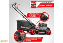 Tondeuse Thermique Autotractée 144,3 CC – 46 Cm -Garantia Boutique tondeuse thermique elem garden wttac46t144 22 hauteur coupe ajustable