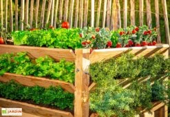 Tour De Culture Verticale En Bois De Mélèze 91 X 124 X 73 Cm -Garantia Boutique tour culture bois meleze