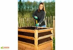 Tour De Culture Verticale En Bois De Mélèze 91 X 124 X 73 Cm -Garantia Boutique tour culture verticale bois meleze potager