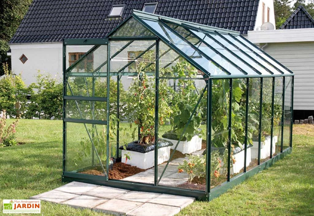 Serre De Jardin En Verre Trempé Lams 7,3 M² - Allium Vert 3 Serre De Jardin En Verre Trempé Lams 7,3 M² - Allium Vert