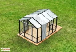 Serre De Jardin En Bois Et Verre Trempé Avec Panneaux Occultants – Hortensia 10 Serre De Jardin En Bois Et Verre Trempé Avec Panneaux Occultants – Hortensia -Garantia Boutique vue haut serre jardin bois verre trempe stali